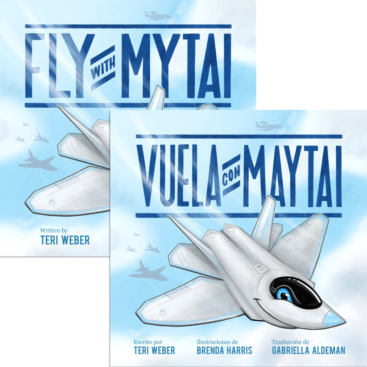 Fly-with-Mytai_Vuela-con-Mytai Fly with Mytai (English) and Vuela con Mytai (Spanish) picture books by Teri Weber, illustrated by Brenda Harris, translated by Gabriella Aldeman, published by Elva Resa